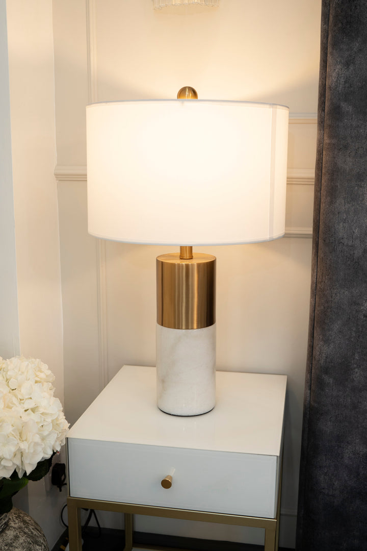 Faro White & Gold Table Lamp