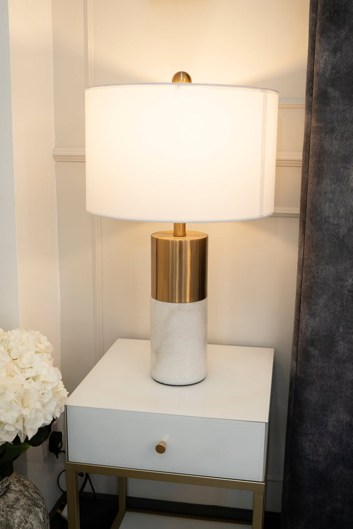 Faro White & Gold Table Lamp