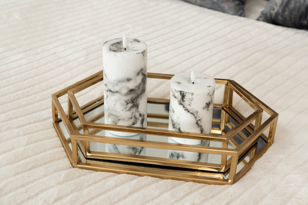 Toronto Gold Mirrored Trays (Set of 2)
