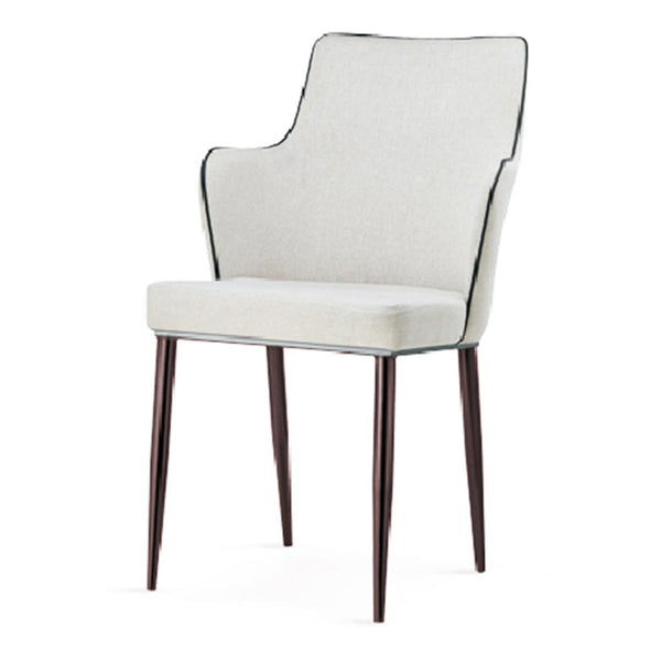 Capri PU Chairs White with Black Edge (2s)